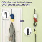 SWTYMIKI Over Door Hat Organizer - 2 Packs Metal Wall Mounted Hat Rack with 16 Hooks Design, Hanging Baseball Cap Organizer S