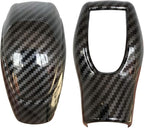 ruihe Car Gear Shift Knob Cover Carbon Fiber Color Sticker Trim Fit for Ford Focus Fiesta Fusion Escape C-Max Transit-150 Tra