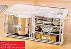 Cq acrylic 3 Pack Clear Makeup Organizer for Vanity,Countertop,Stackable 8 Drawers Cosmetic Storage for Hair Clip,Jewelry,Lip