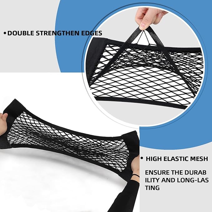 Universal Mesh Cargo Net for Car Trunk Storage,Elastic Small Automotive Cargo Net Pocket Wall Sticker Organizer Pouch Bag Stor