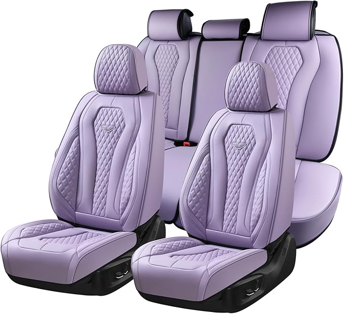Coverado Car Seat Covers Full Set, Purple Seat Covers, Automotive Car Seat Cover, Car Seat Cushion, Car Seat Covers Front Sea