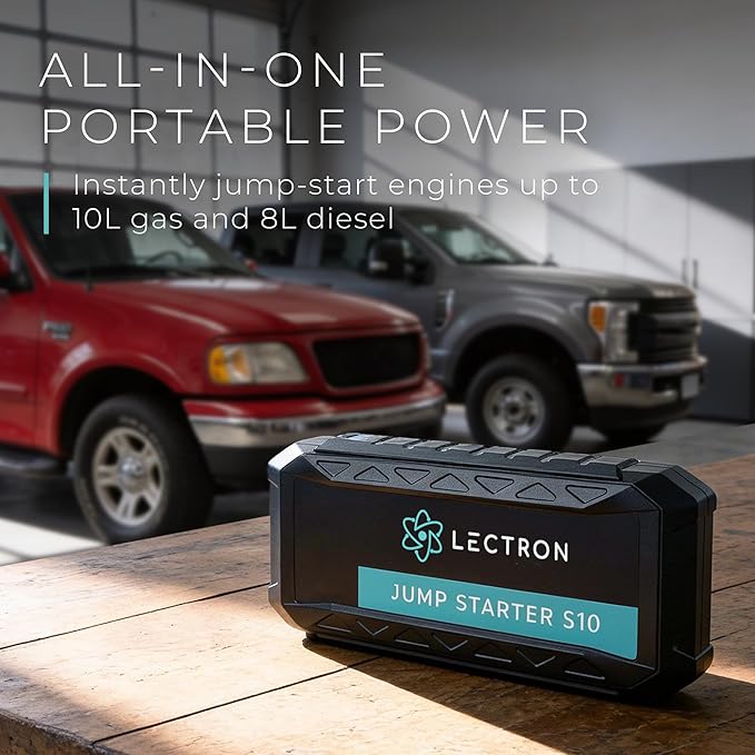 Lectron 4000A Car Battery Jump Starter, Portable Battery Booster Pack for Up to 10.0L Gas/8.0L Diesel Engines, 12V Jump Box