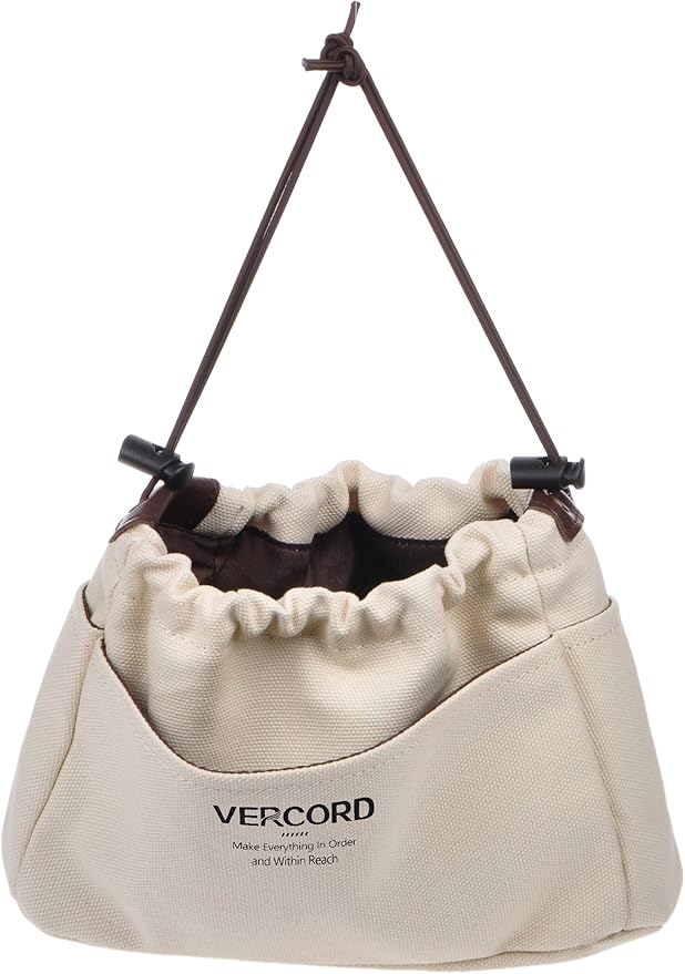 Vercord Canvas Handbag Organizers, Sturdy Purse Insert Organizer Bag in Bag, 10 Pockets Color Beige Large