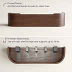 Wall Mount Key Holder with 5 Hidden Hooks Modern Key Hanger Rack Wood Entryway Hook Mail Organizer Tray Shelf Home Decor for 