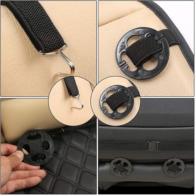 Black Panther 1 Piece PU Car Seat Cover Front Seat Protector Compatible with 90% Vehicles,Embroidery,Anti-Slip & Full Wrappin