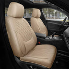 FREESOO Front Car Seat Covers - Luxury Breathable Waterproof Faux Leather Car Seat Cushion Protector with Lumbar Support, Uni