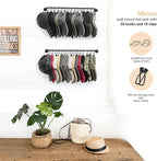 Mkono Hat Rack for Wall Baseball Cap Organizer Hanger with 30 Hooks Modern Metal Hat Holder Wall-Mounted Caps Display for Clo