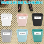 G.CORE Large Pegboard Cups Peg Board Storage Bin 6 Pack with Hooks, Square Box Shape Pegboard Cup Holder Accessories for Gara