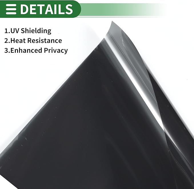 Motoforti Nano Ceramic Car Window Tint Film VLT 16% IRR 9% UVR 94% Black 14.76 ft x 35.43 Inch Privacy Film 2mil PET 1 Pc