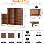 AWTATOS Closet Organizer 8 Cube Storage Shelves Clothes Organizers Closet Storage Stackable Cubby Shelving for Closet Bedroom