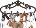 Comfify Cast Iron Wall Mounted Hanger – Vintage Design with 5 Hooks for Keys, Towels, Robes, and Clothes – Heavy Duty Rustic 