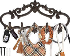 Comfify Cast Iron Wall Mounted Hanger – Vintage Design with 5 Hooks for Keys, Towels, Robes, and Clothes – Heavy Duty Rustic 