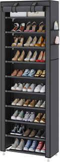 UDEAR 10-Tier Free Standing Shoe Rack Sturdy Shoe Rack Organizer for Closet Entryway Stackable Shoe Shelf with Dustproof Cove