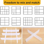 100 PCS Premium DIY Drawer Dividers, White, Adjustable Drawer Organizers for Perfectly Organized Drawers, Tidying Makeup, Clo