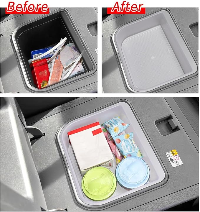 smabee Center Console Cool Box Organizer for Toyota Land Cruiser Prado 250/ Lexus GX 550 2024 2025 2026 Armrest Storage Box ABS Insert Tray Accessories (Only Fit Cool Box) - Frosted White
