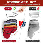 Livelab Hat Rack Wall Mount, [2-Pack] Metal Hat Organizer for Baseball Caps, Hat Storage Cap Holder Up to 30 Hat Hangers for 