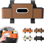 Car Back Seat Organizer, Multifunctional Car Seat Back Storage Box with 2 Cup Holders, Tissue Box for Hold Phones,Snacks, Drinks, Handbags (Brown)