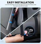 Upgraded Car Cup Holder with Dual Secure Straps, Back Seat Cup Holder for Car, PU Leather Truck Cup Holder, Boat Tray Organizer for Trucks, Minivans, SUVs, RVs, Holds Coffee, Snacks, Cell Phone