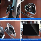 for BMW X5 X6 G05 G06 G60 G45 Tablet Holder Strong Magnetic Attraction/Gravity Clamp ipad Car Holder Back Seat Road Trip Essentials (Strong Magnetic + Wireless Charging + Light)