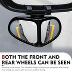 2 PCS Car Blind Spot Mirrors, Dual-sided Wide Angle Rearview Auxiliary with 360 Degree Adjustment, ABS Anti-collision Housing and HD Glass Design, Snap-on and Adhesive Mounting Mirror (Black)