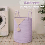 JMvicyroam Large Woven Laundry Basket Hamper,100L Cotton Rope Storage Bin for Blankets,Toys and Clothes,Decorative Tall Nurse