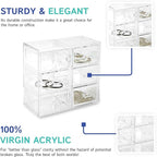 Huang Acrylic Stackable Upright 6-Drawer Jewelry Organizer Crystal Clear Acrylic | Makeup Jewelry Accessories Cosmetic Counte