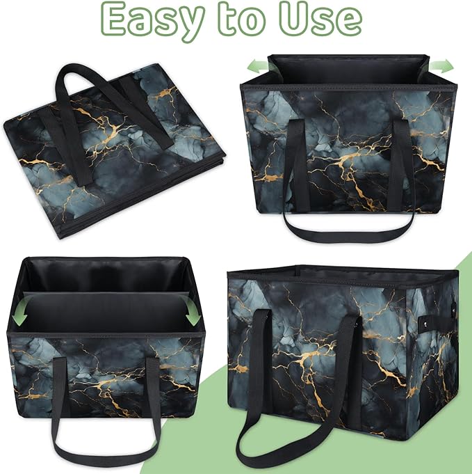 Reusable Grocery Bag Foldable Shopping Tote Bag with Handles Reusable Shopping Bags Large Kitchen Grocery Bags