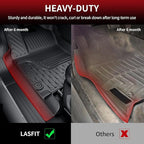 LASFIT Floor Mats 2025 2026 for Ram 1500 Crew Cab Without Rear Under-Seat Factory Storage Bucket Seat (Not for Quad Cab), All Weather TPE Custom Fit Car Mats Floor Liners 1st & 2nd Row, Black