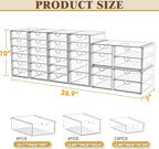 YFXCVSL Acrylic Makeup Organizer with 31 Drawers, 6 Pack Clear Storage Drawers, Bathroom Makeup Organizer for Palettes, Cosme