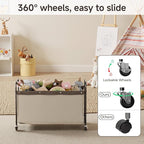 StorageWorks Toy Box with Wheels for Kids, 135L Large Toy Storage Chest and Organizer, 23" Metal Toybox with 360° Swivel Whee