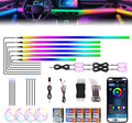 2026 Upgraded Car Ambient Lighting Kits Dreamcolor Acrylic Interior Car LED Strip Light with Wireless APP, RGB 22 in 1 Dynamic Chasing Music Sync LEDs Fiber Optic Strip Lights