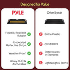 Pyle Curb Garage Vehicle Floor Stopper for Parking Safety 1PC Heavy Duty Rubber Parking Lot Driveway Stopper, For Car Vans Trucks Tire Wheel Guide Block Protect Bumper- Pyle PCRSTP11
