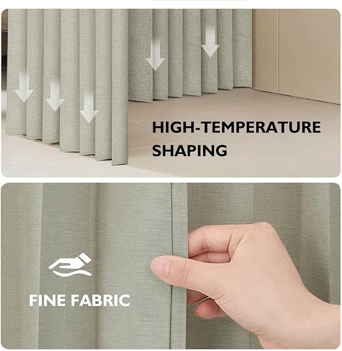 JILRON 100% Blackout Fabric Folding Door Curtain with Magnetic Closure - Accordion Style for Sliding Doors, Closets,Wardrobe 