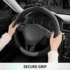 Road Comforts Steering Wheel Cover, Breathable Anti-Slip Leather Steering Wheel Cover, Universal Fit 14.5–15 Inch, Comfortabl