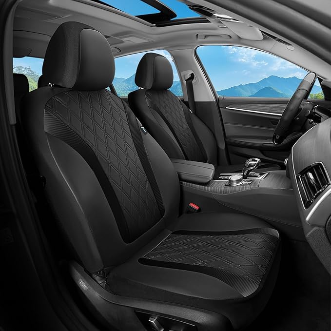 FLORICH Seat Covers Full Set, Leather Seat Covers for Cars, Waterproof Car Seat Protector Breathable, Front and Rear Seat Cov
