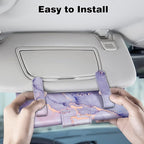 CaseBot Car Visor Tissue Holder, Sun Visor Napkin Holder, Mask Holder for Car, PU Leather Backseat Tissue Box for Car Truck SUV, Lilac Marble
