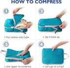 Compression Packing Cubes, 10 Set Packing Cubes for Travel Compression, Lightweight Compressible Package Organizer for Carry 