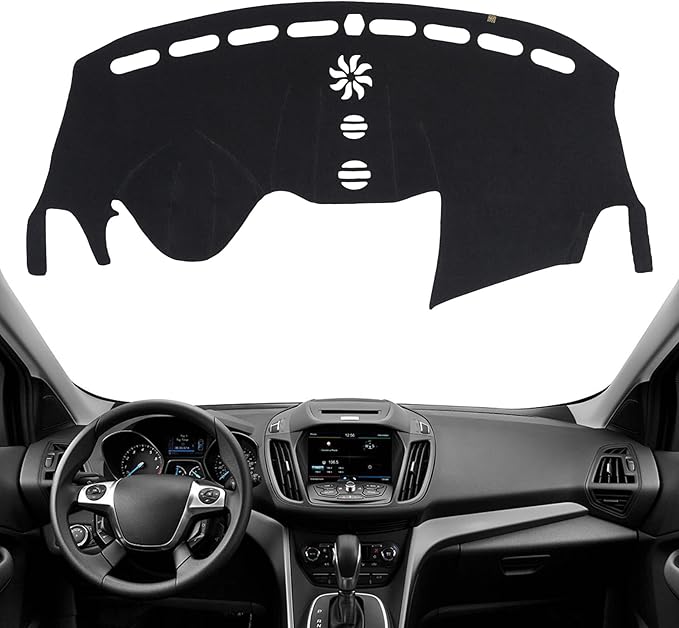 KEYOOG Dashboard Cover Dash Mat Fit for Fo-rd Escape 2019-2013 (Without HUD Models),Car Dash Board Mat Anti-Glare Carpet,Non-