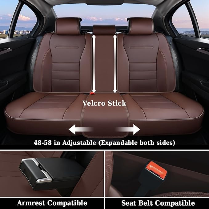 Coverado Car Seat Covers Front, Seat Covers for Cars, Waterproof 2-Pack Car Seat Cushions, Leather Carseat Seat Protectors, U