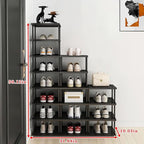Vertical Shoe Rack - Tall Narrow Shoe Rack Organizer for Small Spaces,17 Tier Bamboo Shoen Shelf for Entryway,Closet,Corner,D