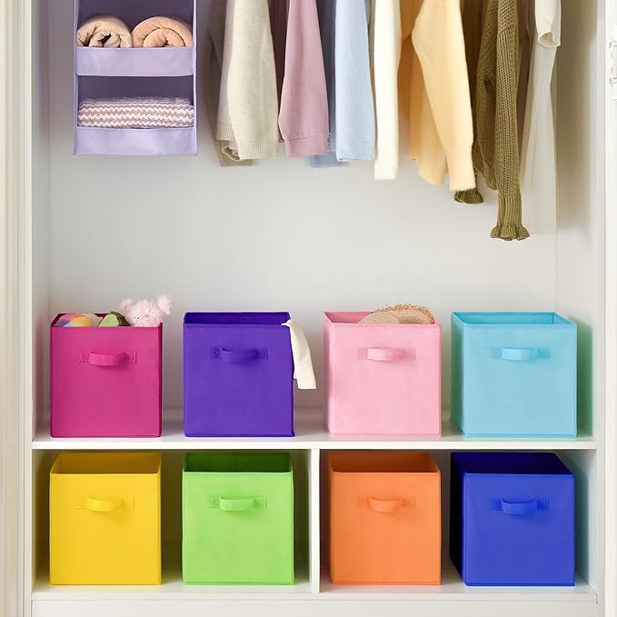 GRANNY SAYS 11 Inch Cube Storage Bins, Colorful Cube Storage Organizer, Fabric Storage Bins, Storage Cubes for Shelves, Close