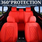Coverado Car Seat Covers Full Set, 5 Seat Universal Seat Cover for Cars, Luxury Faux Leather Waterproof Seat Cover, Front and
