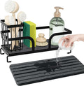 Sponge Holder for Kitchen Sink Caddy,Sink Caddy Organizers with Stone Drying Tray, Kitchen Organizer for Sponges, Soap, 9.7" 
