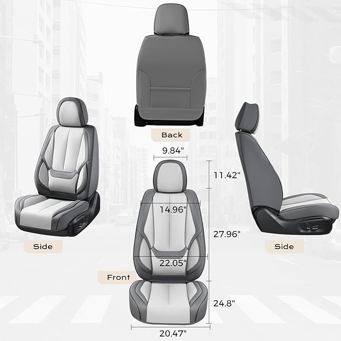 Coverado Seat Covers, Car Seat Covers Front Seats, Car Seat Cover, Car Seat Protector Waterproof, Car Seat Cushion Nappa Leat