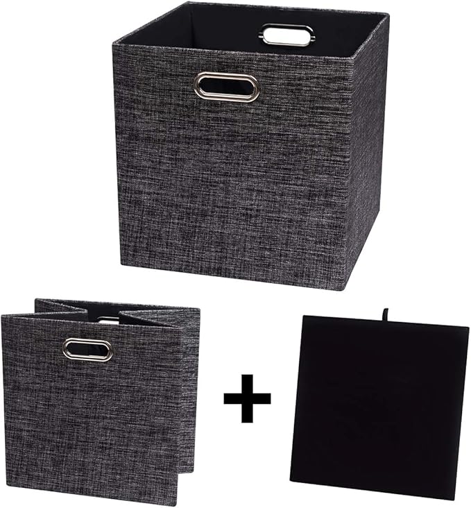 Posprica Fabric Storage Cubes,13×13×13 cube storage bins, Foldable Drawers Baskets Containers for Shelf Cabinet Bookcase,Thic