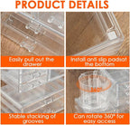 OTYMIOW 3 Tier Clear Acrylic Makeup Organizer Countertop with Brush Holder and 9 Drawers, Bathrooms, Stackable Large Makeup O