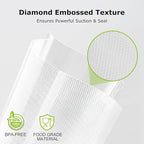 Bonsenkitchen Vacuum Sealer Bags Rolls for Food, 2 Packs 11" x 20', Heavy-Duty Textured Material Bag, BPA-Free, Commercial-Gr