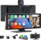 Carplay Screen for Car,10.26" HD Car Stereo for Apple Carplay & Android Auto -with Rotatable 4K Dash Cam & HD Backup Camera, 