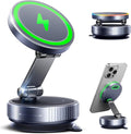 Magnetic Phone Charging Holder Mount for Magsafe Car Mount Charger, 15W Fast Charger Wireless [108+LBS Suction & 3800gf Magnetic], 360° Vacuum Magnetic Phone Holder for iPhone 17 Pro Max Air 16-12