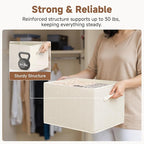 StorageWorks Closet Organizers and Storage Bins, Shelf Baskets for Clothes Storage, Fabric Storage Bins for Organization, Bei